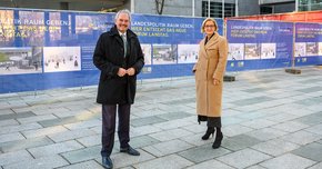 Präsident Wilfing und Landeshauptfrau Mikl-Leitner waren beim Start der Umbauarbeiten des Forum Landtags dabei.